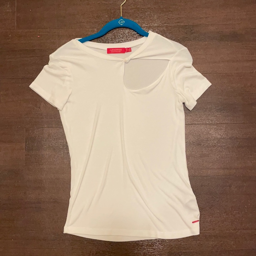 Size small philosophy white cut out tee